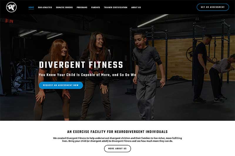Divergent Fitness Website Screecapture