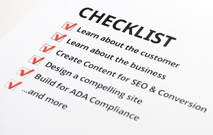 Our process checks all the boxes for your perfect WordPress website. Graphic of a checklist with green checks.
