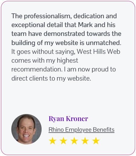 A testimonial from Rhino Employee Benefits.
A West Hills Web testimonial from Rhino Employee Benefits.