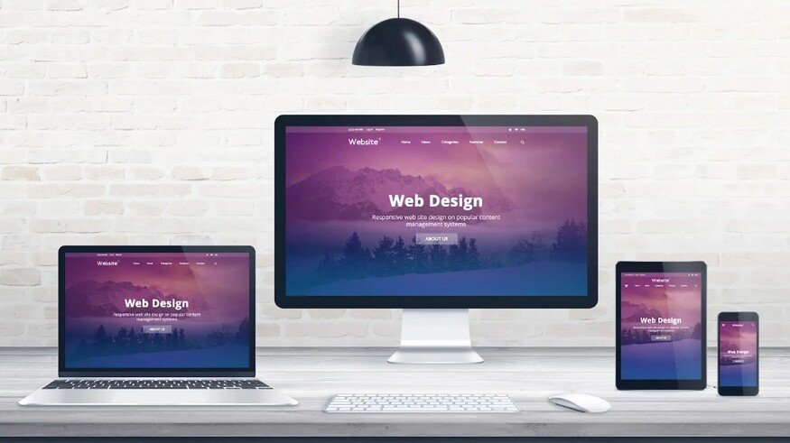 Image showing a PC, tablet, and smartphone displaying the same webpage.